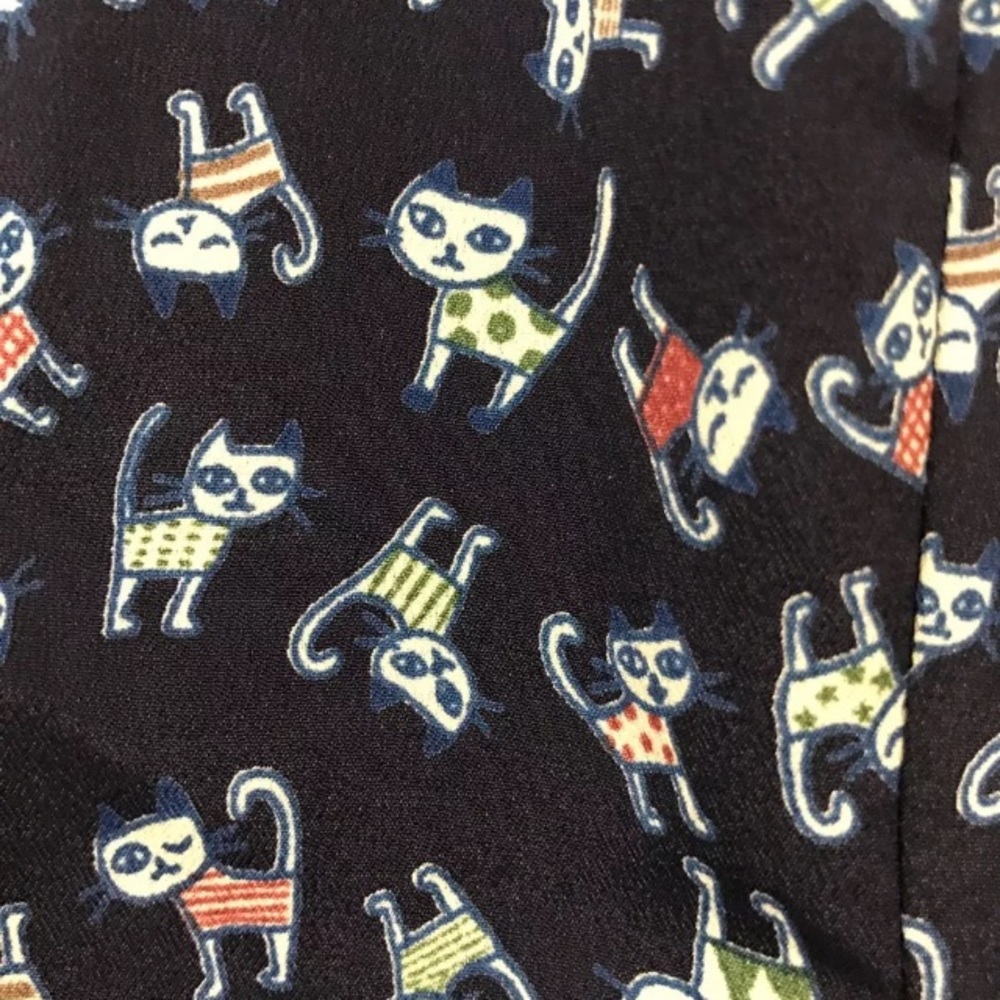Modcloth Navy Cat Print Dress small XS